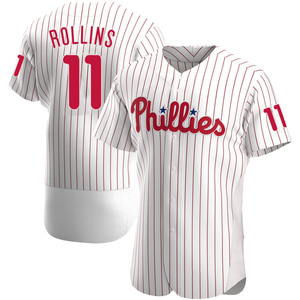 Men's JIMMY ROLLINS #11 Philadelphia Phillies Red Tribute Jersey Style  Tee-Shirt