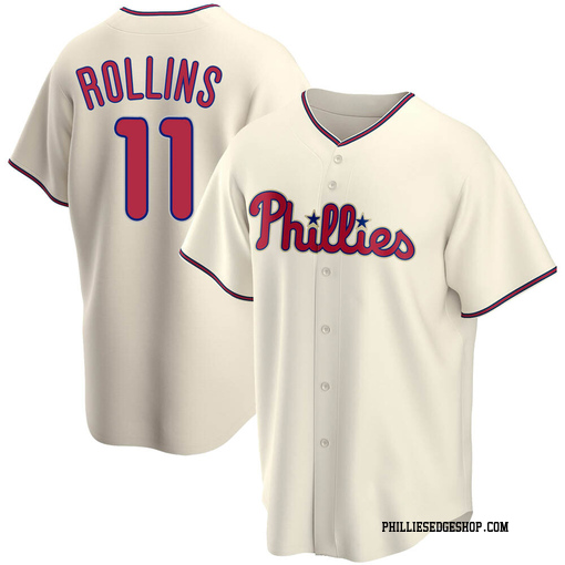 JIMMY ROLLINS #11 PHILADELPHIA PHILLIES MAJESTIC CREAM JERSEY w