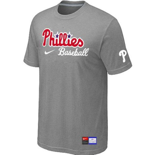 Men's Nike Philadelphia Phillies Grey Practice T-Shirt